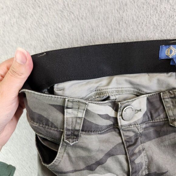 Democracy Ab Technology Pants Womens 10 Gray Camo Tapered Slimming Comfort - Picture 4 of 16